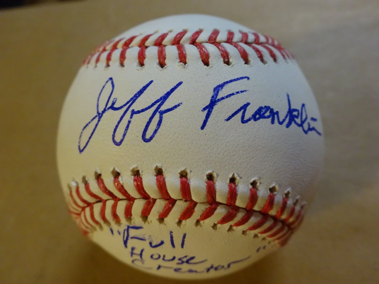 Jeff Franklin — Signed Jeff Franklin Autographed Baseball Full House Creator JSA COA, image 4