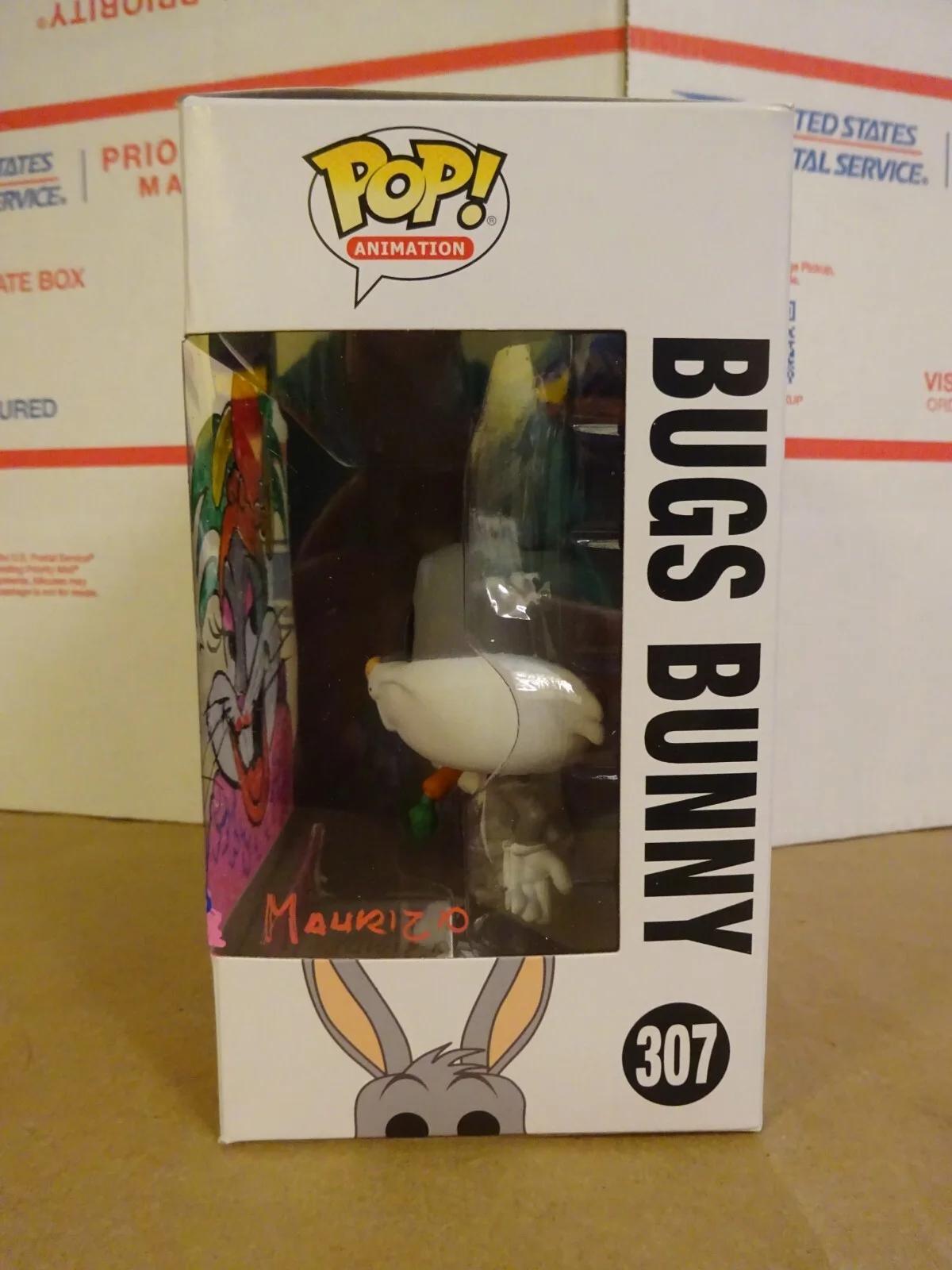 Richard Maurizio — Richard Maurizio Signed & Sketched Looney Tunes Bugs Bunny Funko Pop #307, image 5