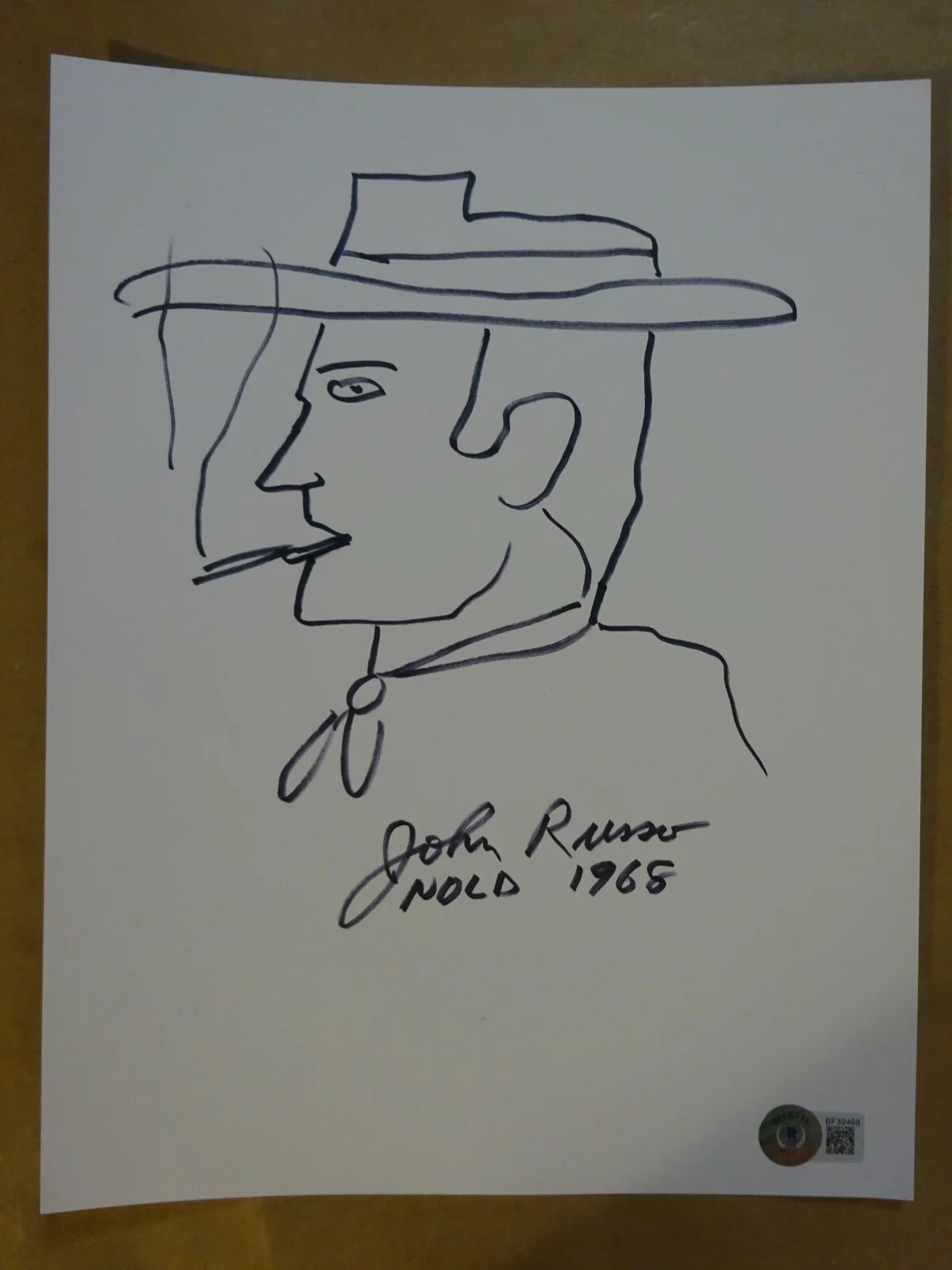 John Russo — Signed John Russo Autographed Night of the Living Dead Sketch 8.5"x11" Sheet BAS