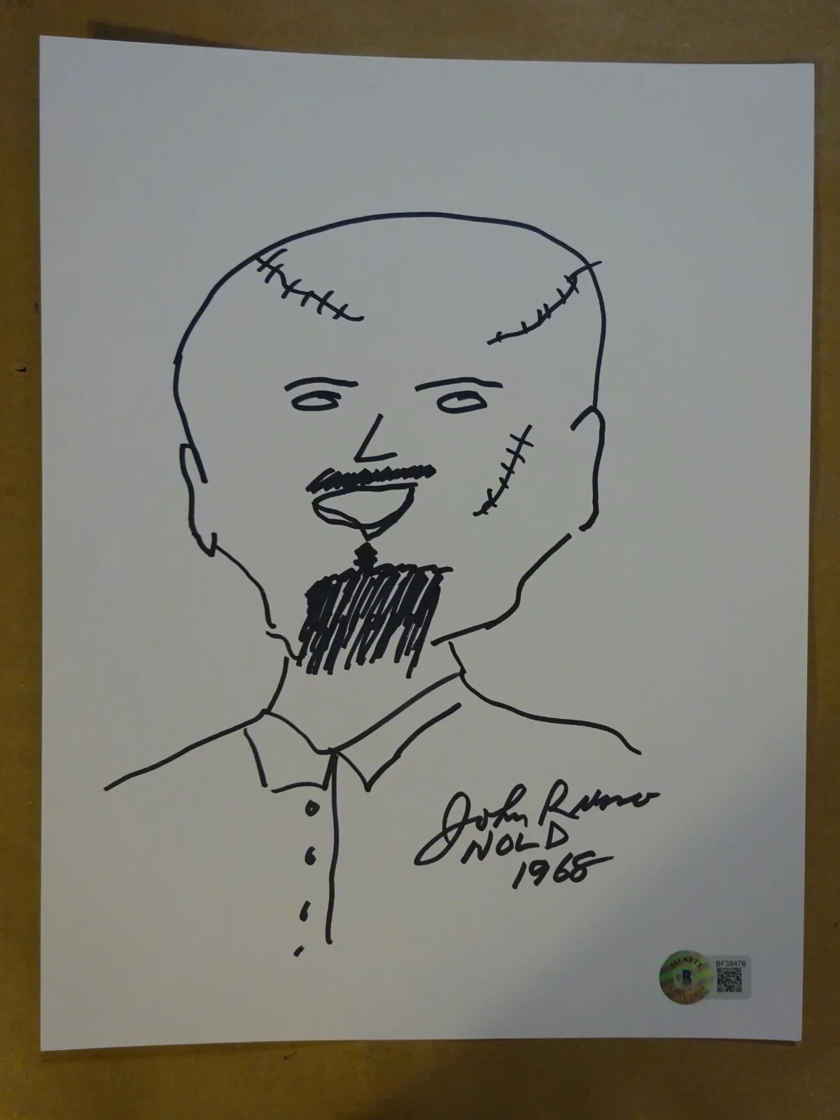 John Russo — Signed John Russo Autographed Night of the Living Dead Sketch 8.5"x11" Sheet BAS