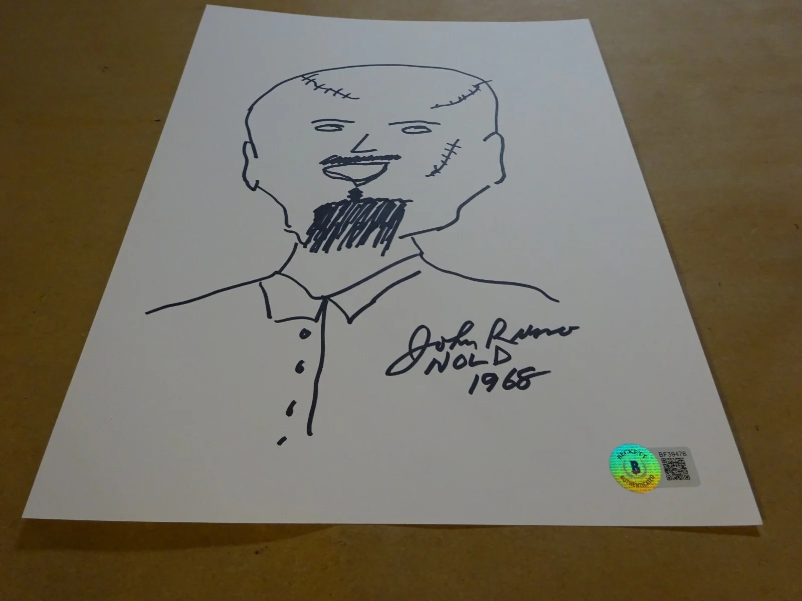 John Russo — Signed John Russo Autographed Night of the Living Dead Sketch 8.5"x11" Sheet BAS, изображение 2