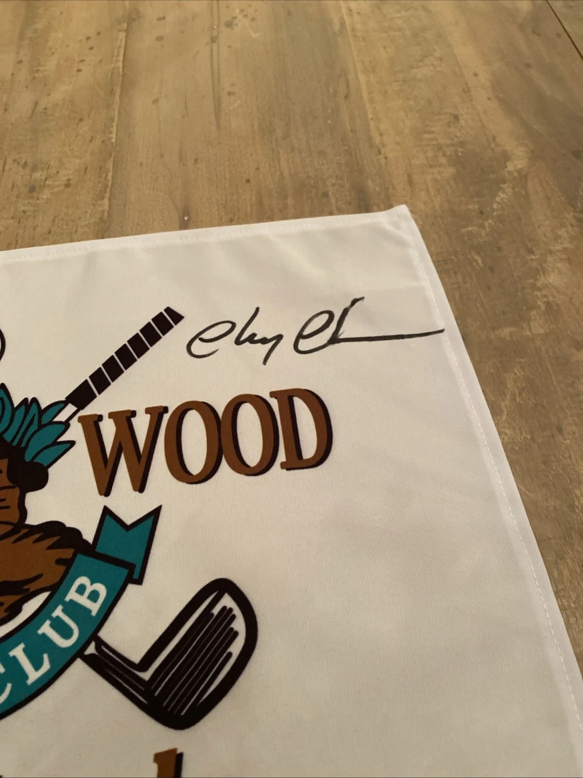 Chevy Chase — Chevy Chase Signed "Caddyshack" Bush Wood County Club Pin Flag! Beckett COA, image 2