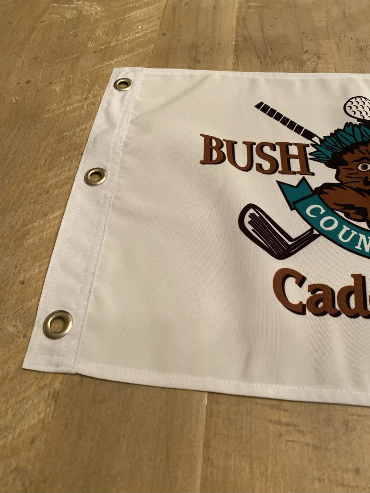 Chevy Chase — Chevy Chase Signed "Caddyshack" Bush Wood County Club Pin Flag! Beckett COA, image 4