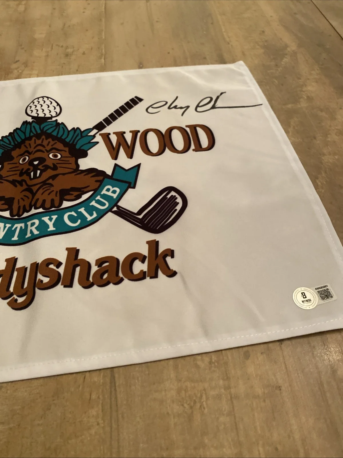 Chevy Chase — Chevy Chase Signed "Caddyshack" Bush Wood County Club Pin Flag! Beckett COA, image 5