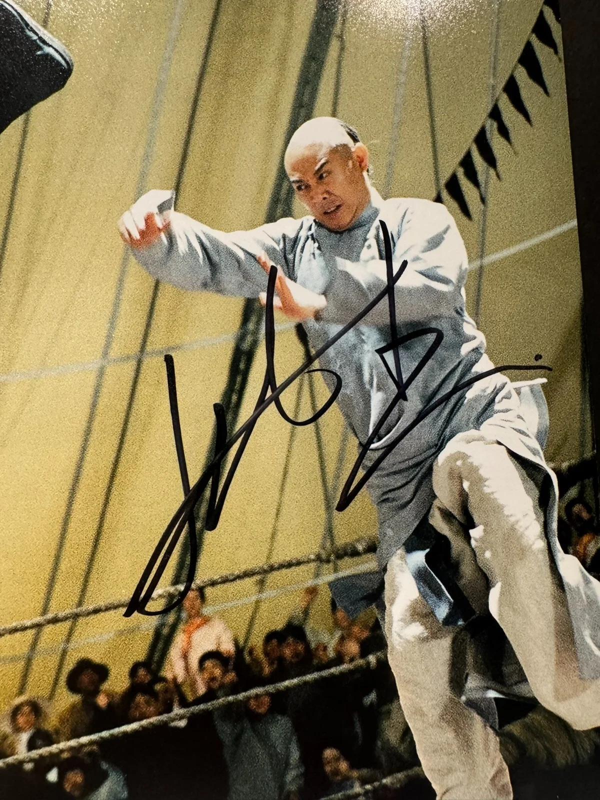 JET LI SIGNED 11X14 FEARLESS PHOTO LEGENDARY MARTIAL ARTS ACTOR AUTO BECKETT COA, изображение 2