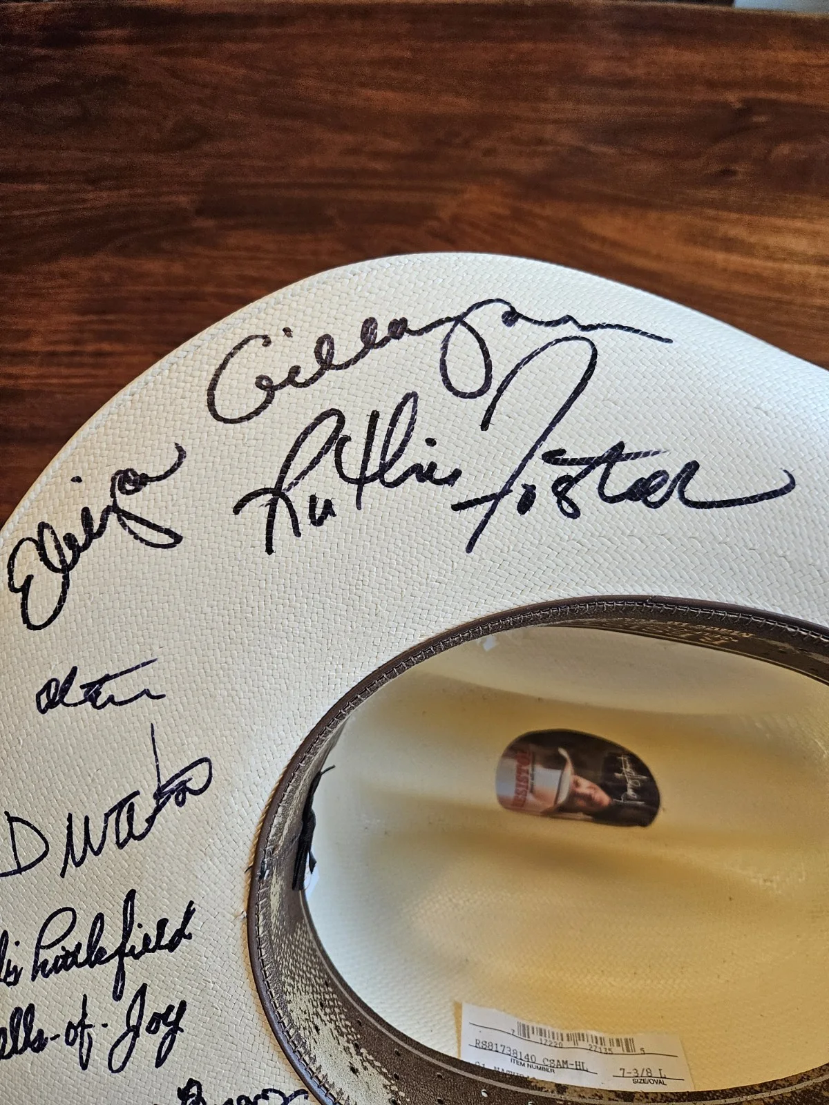 JERRY JEFF WALKER SIGNED COWBOY HAT 7 3/8, image 4