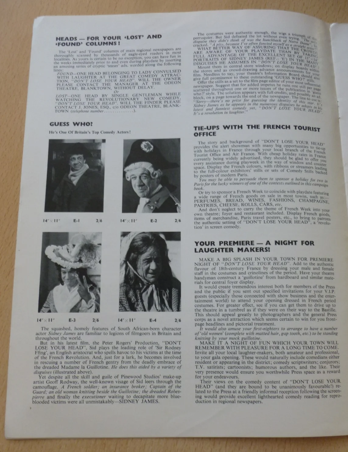 Carry On Don't Lose Your Head Press Book Sid James Jim Dale Kenneth Williams, image 2