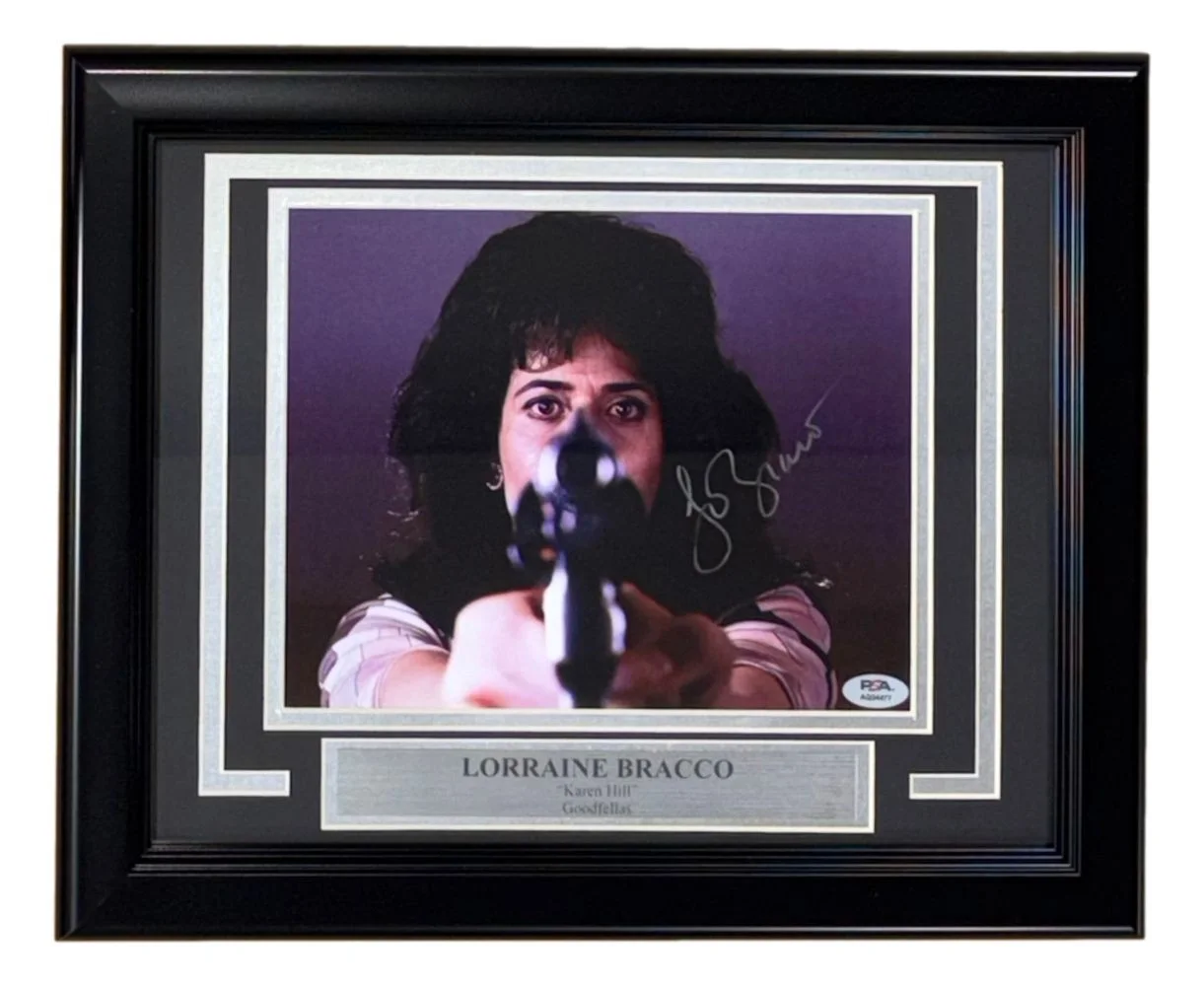 Lorraine Bracco — Lorraine Bracco Signed Framed 8x10 Goodfellas Gun Photo PSA/DNA
