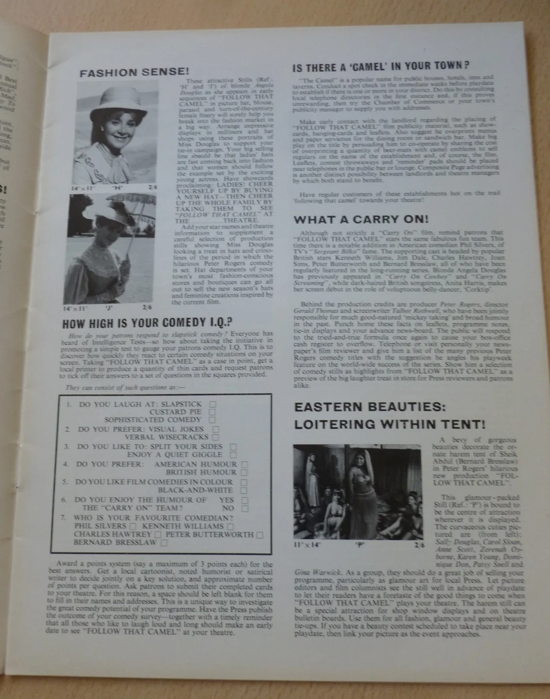 Carry On Follow That Camel Press book Phil Silvers Kenneth Williams Jim Dale, изображение 2