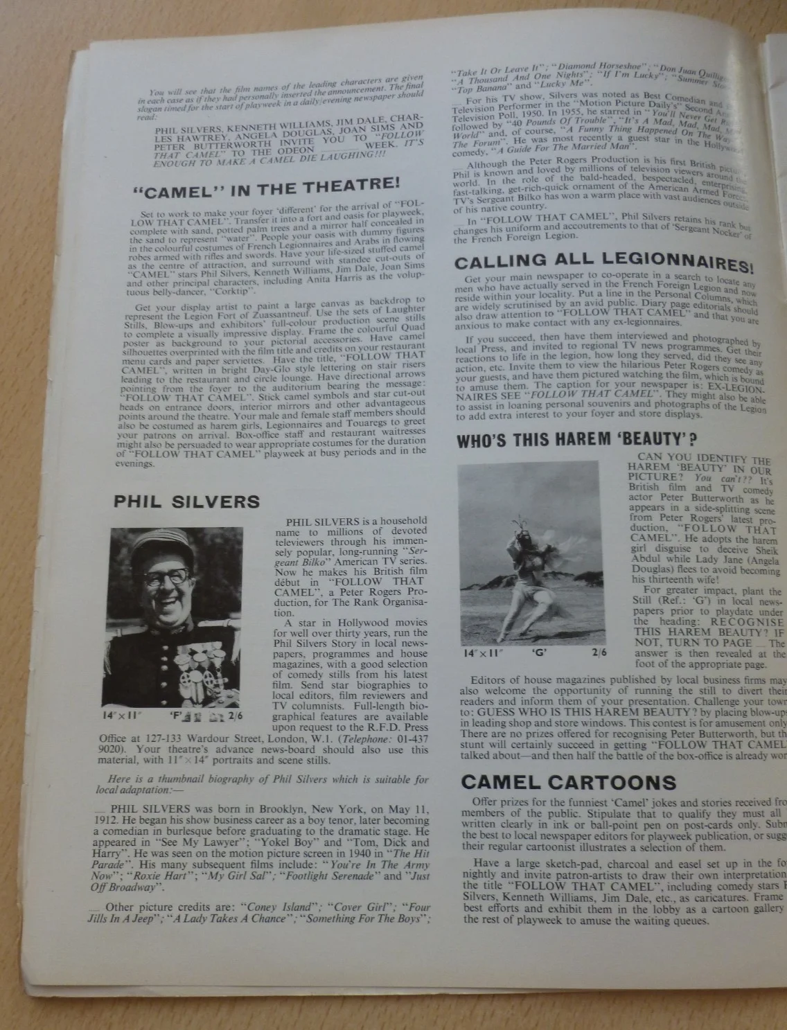 Carry On Follow That Camel Press book Phil Silvers Kenneth Williams Jim Dale, изображение 3