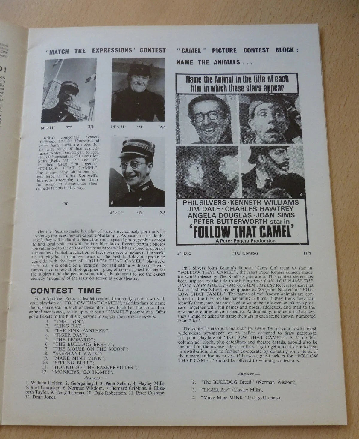 Carry On Follow That Camel Press book Phil Silvers Kenneth Williams Jim Dale, изображение 5