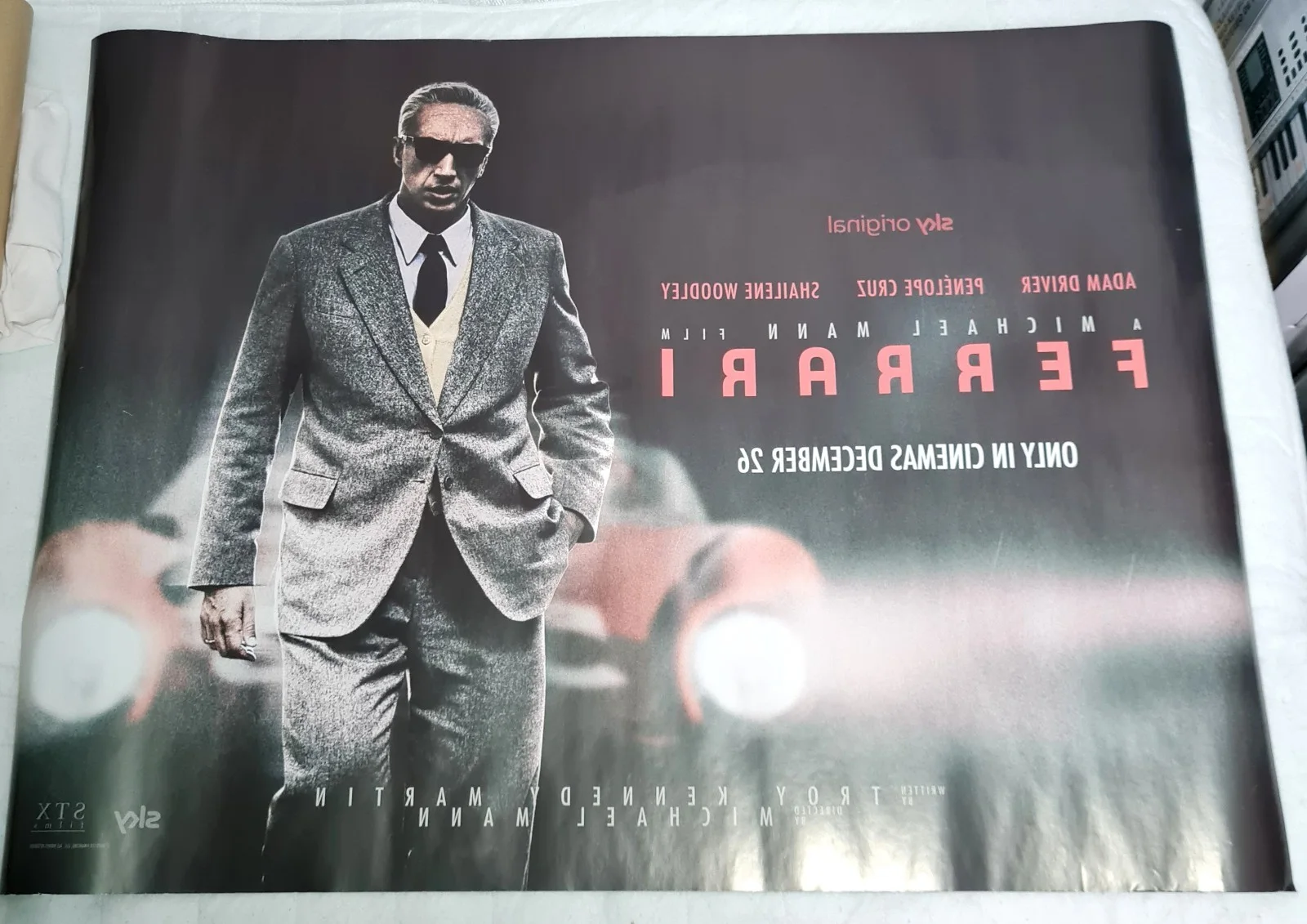 FERRARI Quad Cinema Large Poster 2023 Adam Driver Michael Mann, изображение 2