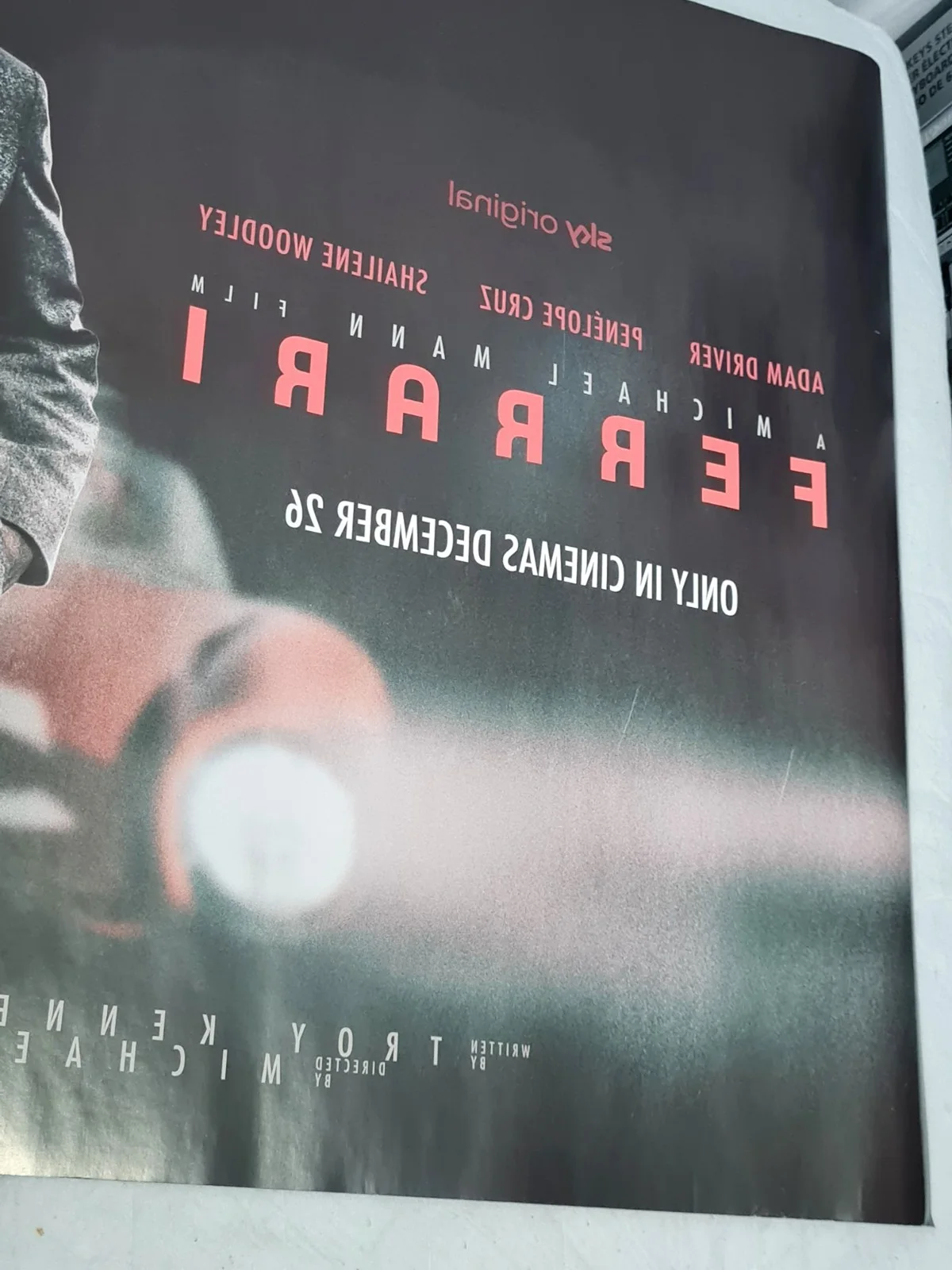 FERRARI Quad Cinema Large Poster 2023 Adam Driver Michael Mann, изображение 3