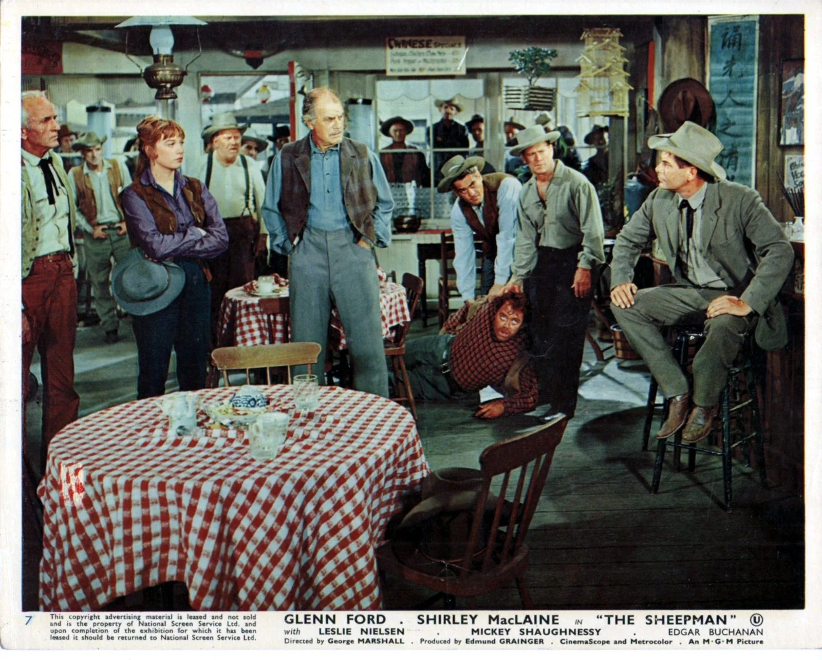SHEEPMAN 1958 Glenn Ford, Shirley Maclaine, Leslie Nielsen 6 10x8 LOBBY CARDS, изображение 2