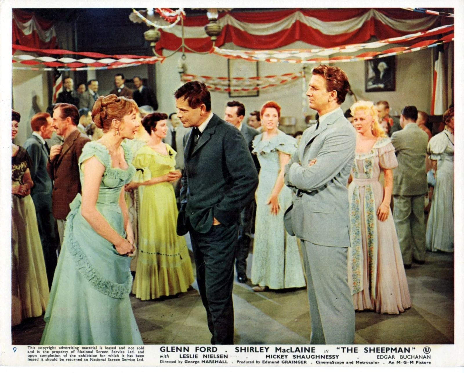 SHEEPMAN 1958 Glenn Ford, Shirley Maclaine, Leslie Nielsen 6 10x8 LOBBY CARDS, изображение 3