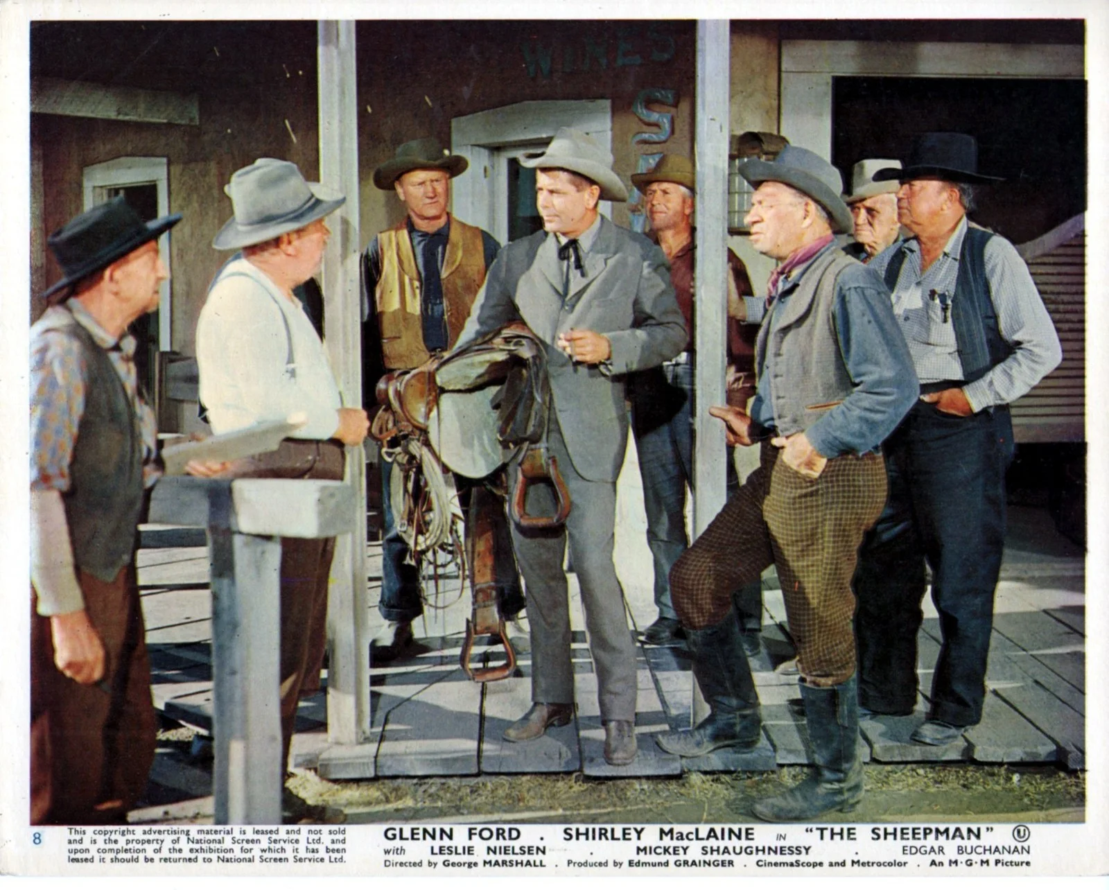 SHEEPMAN 1958 Glenn Ford, Shirley Maclaine, Leslie Nielsen 6 10x8 LOBBY CARDS, изображение 5