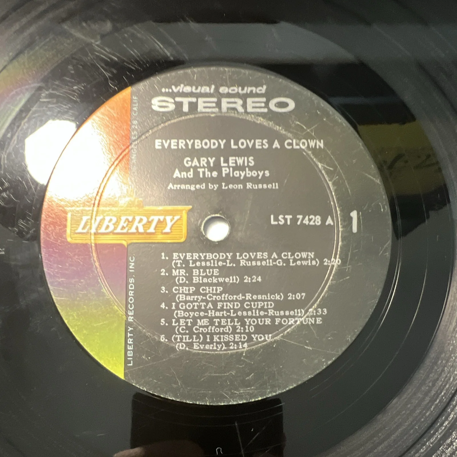 Gary Lewis & The Playboys Everybody Loves a Clown Liberty LST-7428 Signed Record, изображение 4