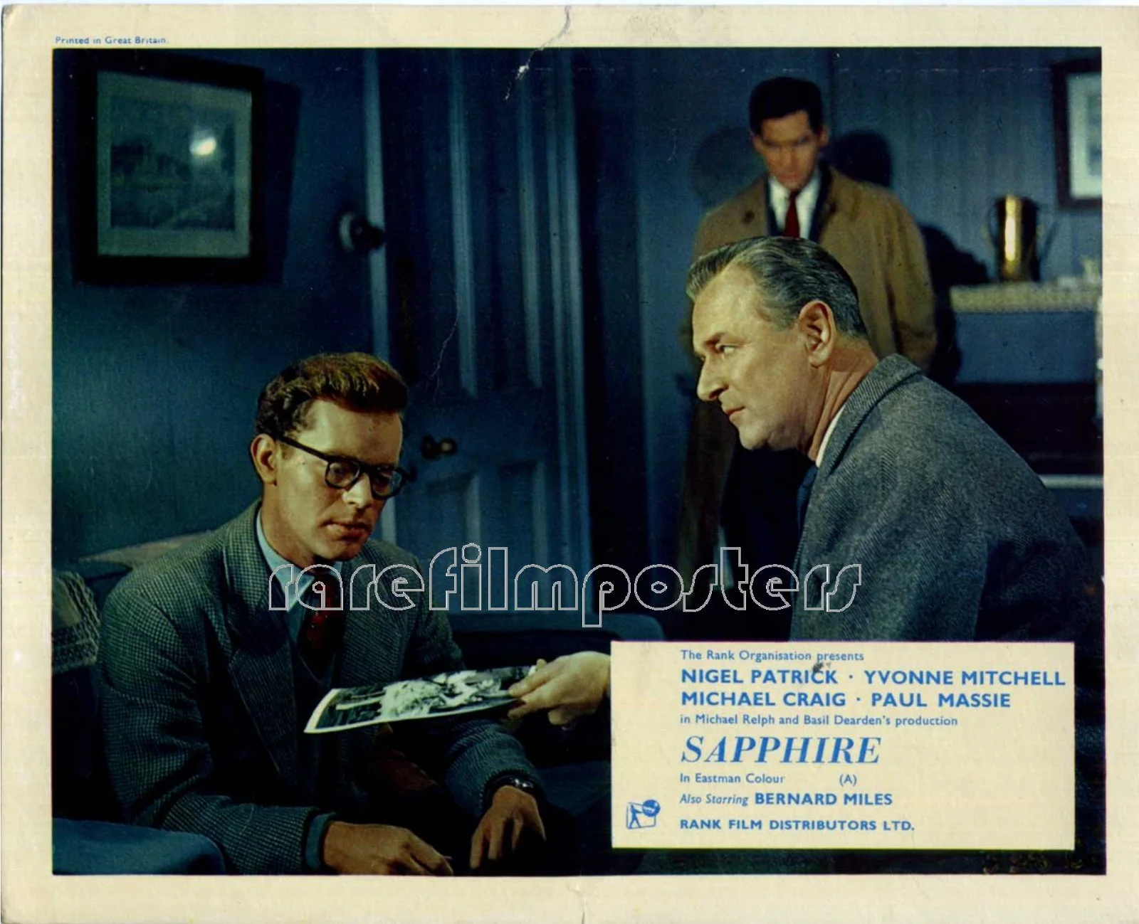 SAPPHIRE 1959 Nigel Patrick, Michael Craig, Yvonne Mitchell 4 10x8 LOBBY CARDS, изображение 2