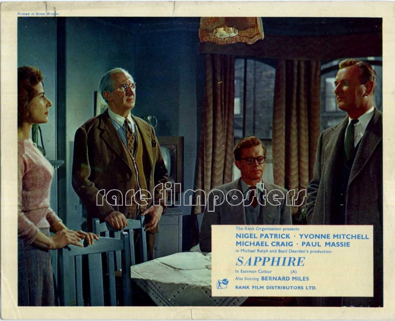 SAPPHIRE 1959 Nigel Patrick, Michael Craig, Yvonne Mitchell 4 10x8 LOBBY CARDS, изображение 4