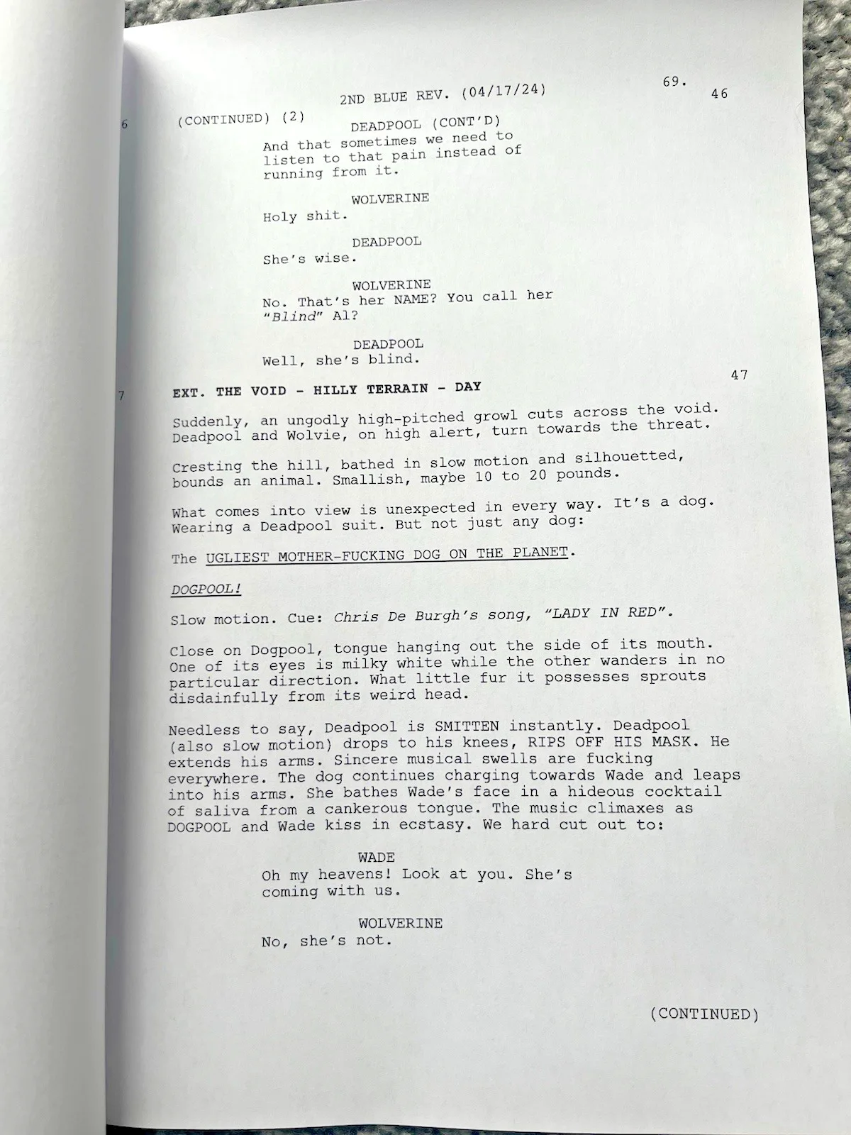 Deadpool And Wolverine Film Screenplay / Script. Ryan Reynolds, Hugh Jackman., image 2