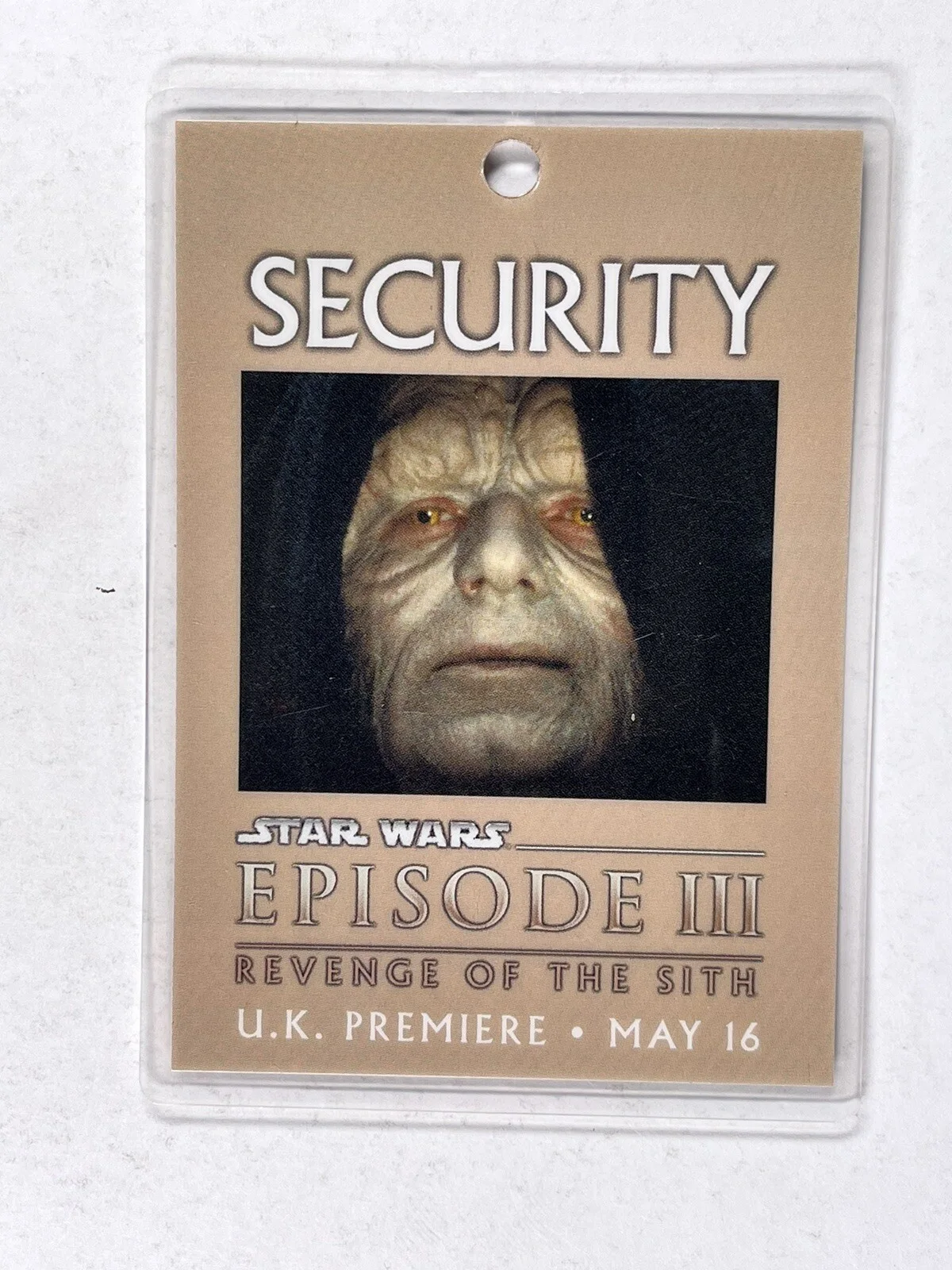 Star Wars Premiere Security Pass Episode III Revenge Of The Sixth Original 2005, изображение 2