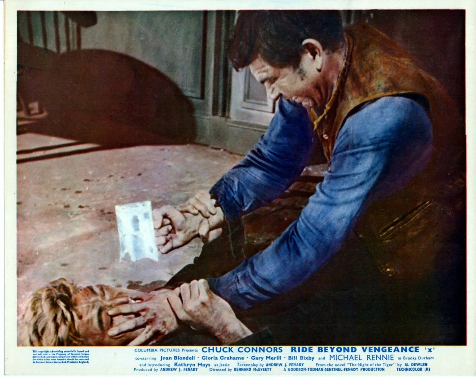 RIDE BEYOND VENGEANCE 1966 Chuck Connors, Michael Rennie UK 10x8 LOBBY SET, image 2
