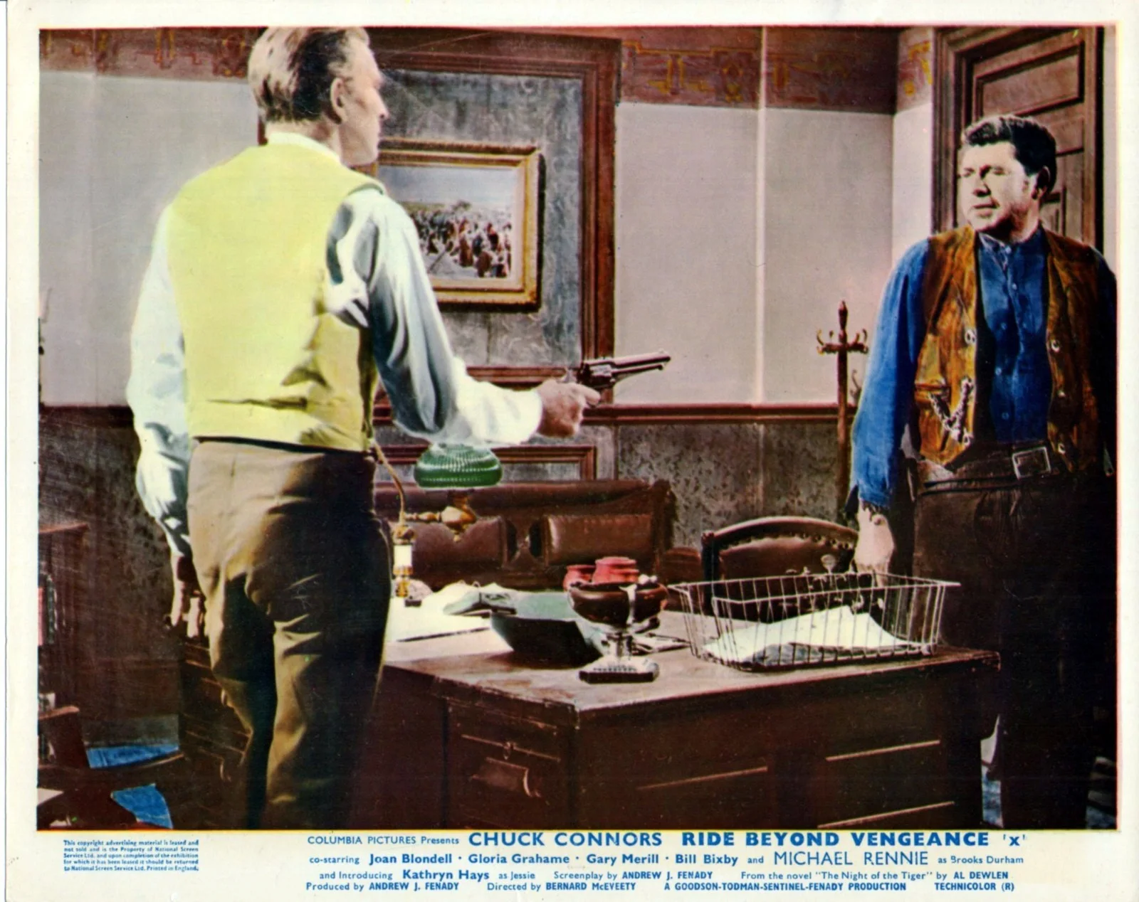 RIDE BEYOND VENGEANCE 1966 Chuck Connors, Michael Rennie UK 10x8 LOBBY SET, image 3