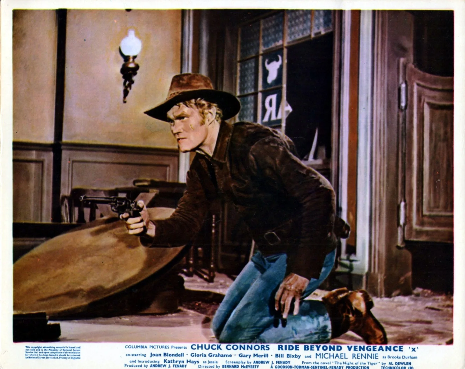RIDE BEYOND VENGEANCE 1966 Chuck Connors, Michael Rennie UK 10x8 LOBBY SET, image 5