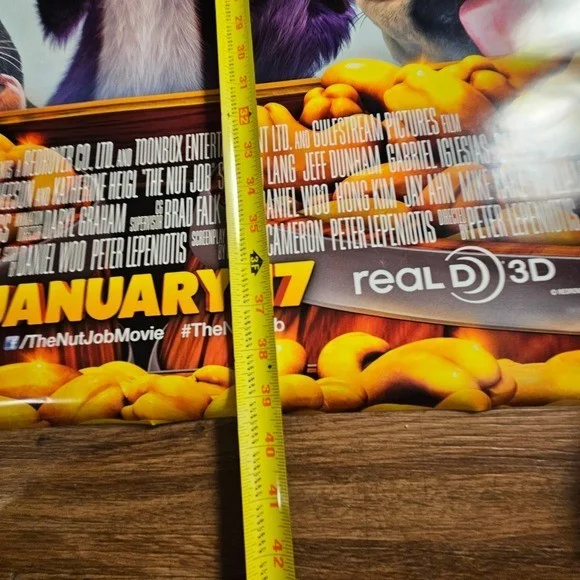 The Nut Job 27x40 Promo Movie Poster Original 2014 Will Arnett Brendan Fraser, изображение 2