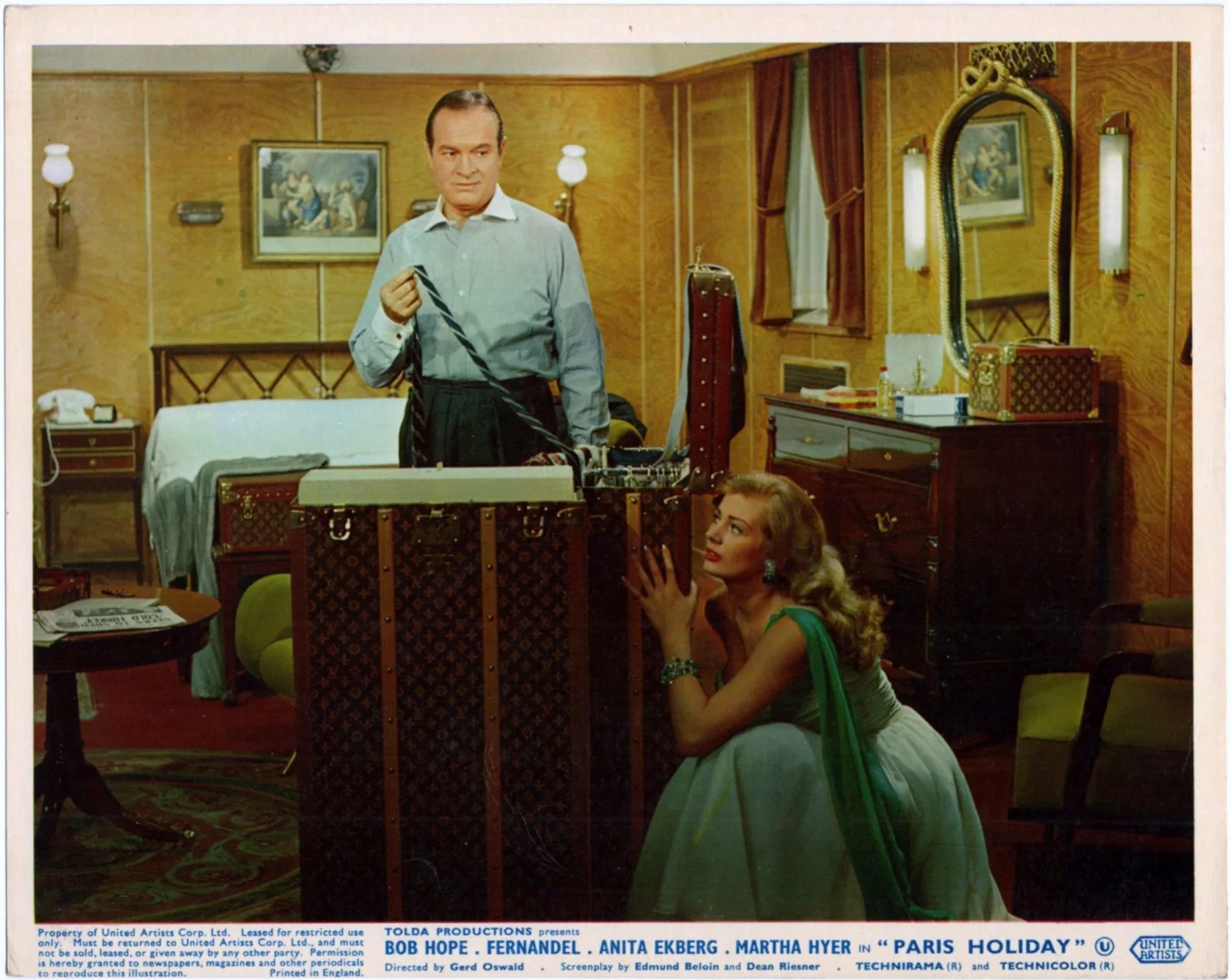 PARIS HOLIDAY 1957 Bob Hope, Fernandel, Anita Ekberg 7 10x8 LOBBY CARDS, изображение 3