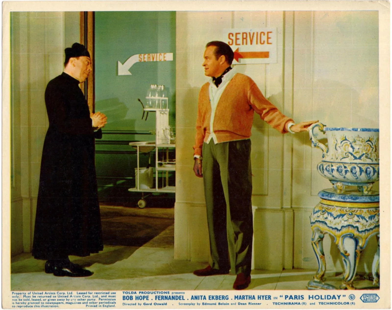 PARIS HOLIDAY 1957 Bob Hope, Fernandel, Anita Ekberg 7 10x8 LOBBY CARDS, изображение 5