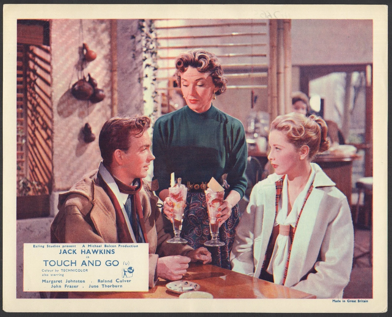 TOUCH AND GO 1955 Jack Hawkins, Margaret Johnston, Roland Culver 10x8 LOBBY SET, image 2
