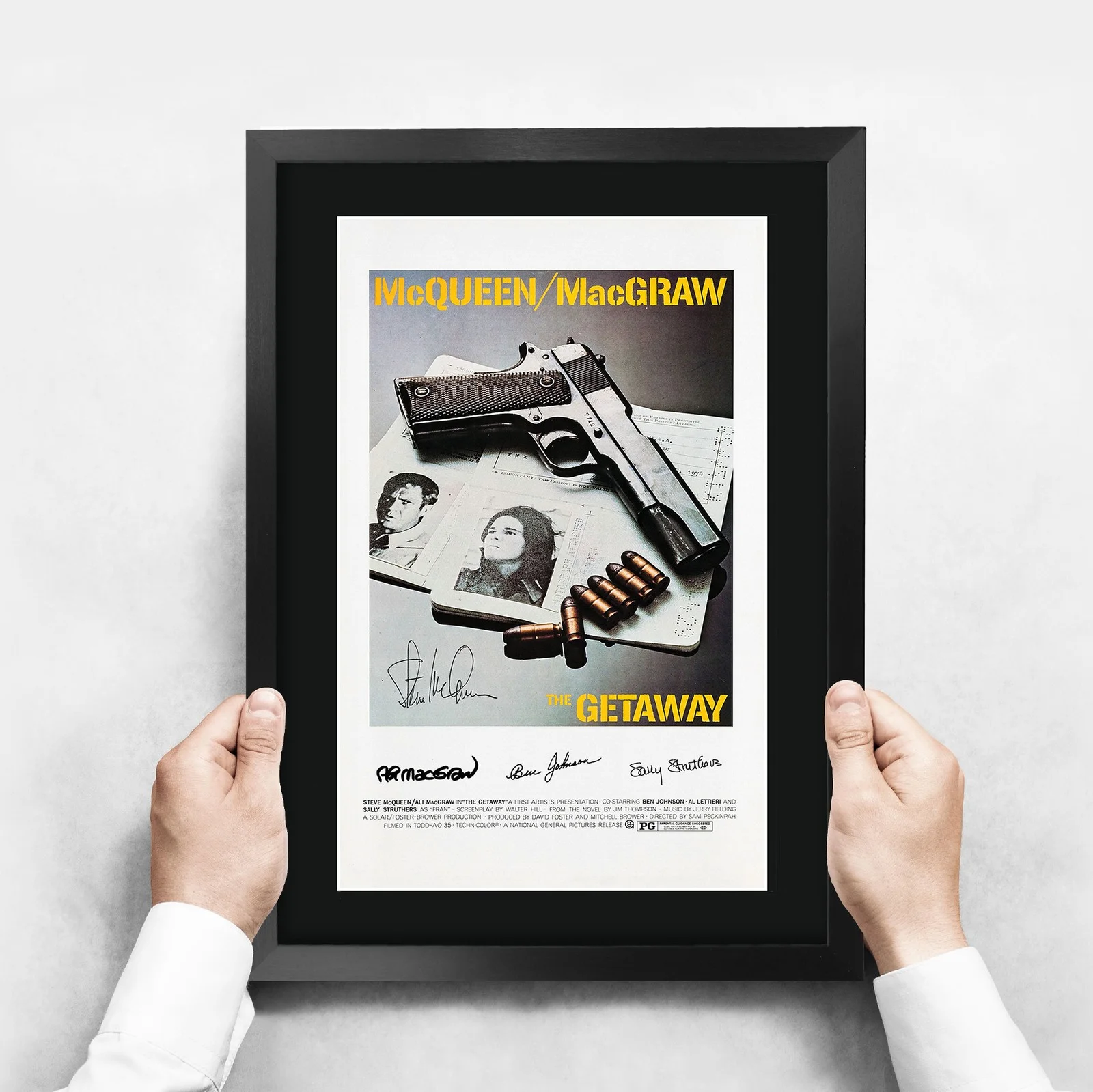 The Getaway 1972 Framed A3 Movie Poster With Pre-Printed Autograph Great Gift, image 3