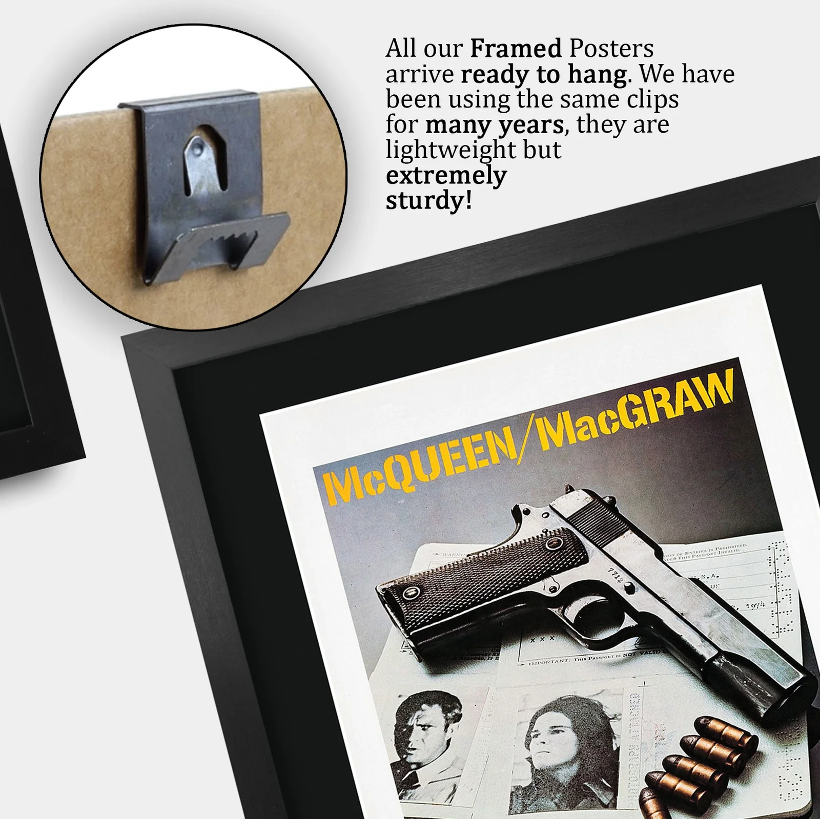 The Getaway 1972 Framed A3 Movie Poster With Pre-Printed Autograph Great Gift, image 5