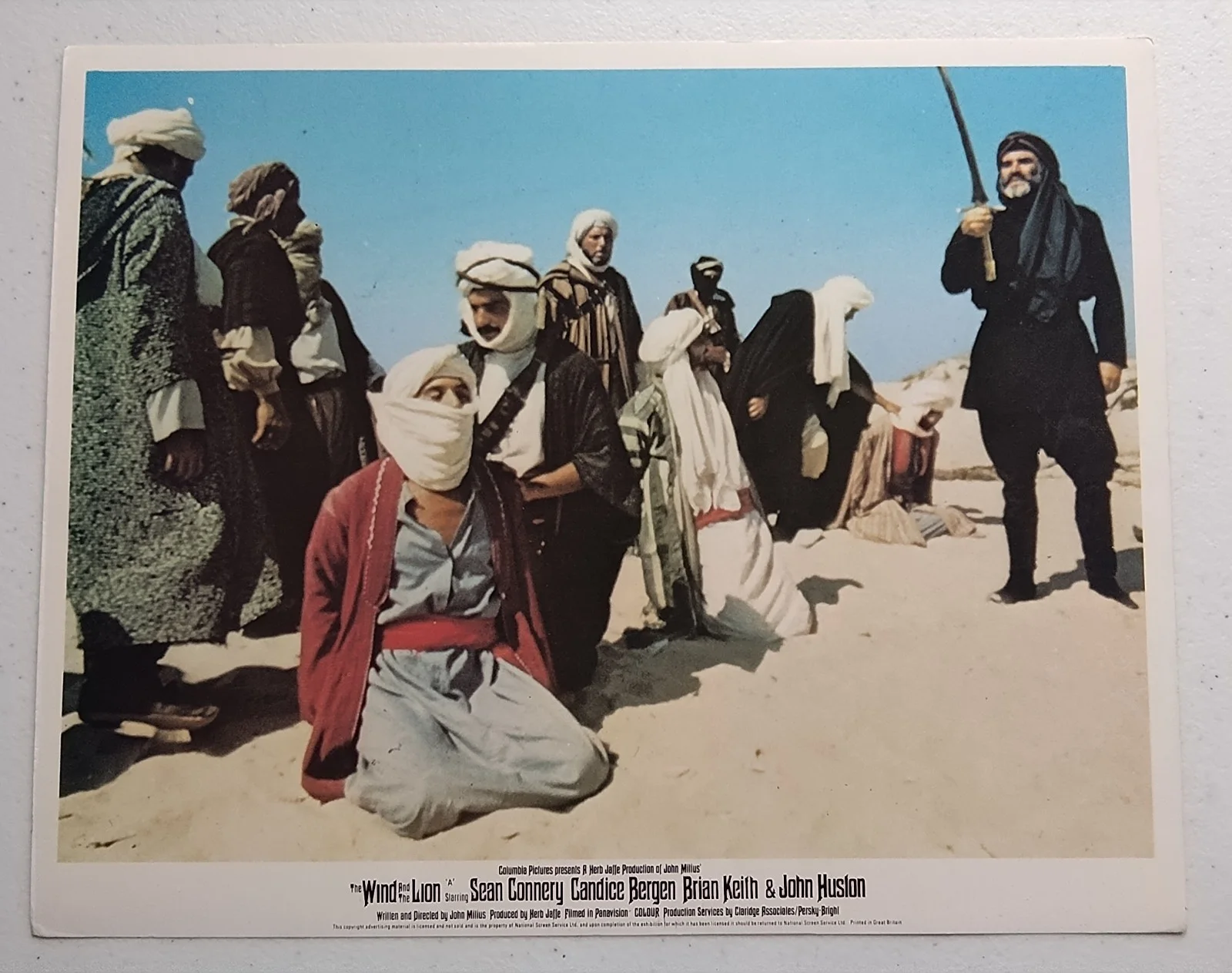 THE WIND AND THE LION, SET OF 8 UK LOBBY CARDS, 1975, SEAN CONNERY, изображение 3