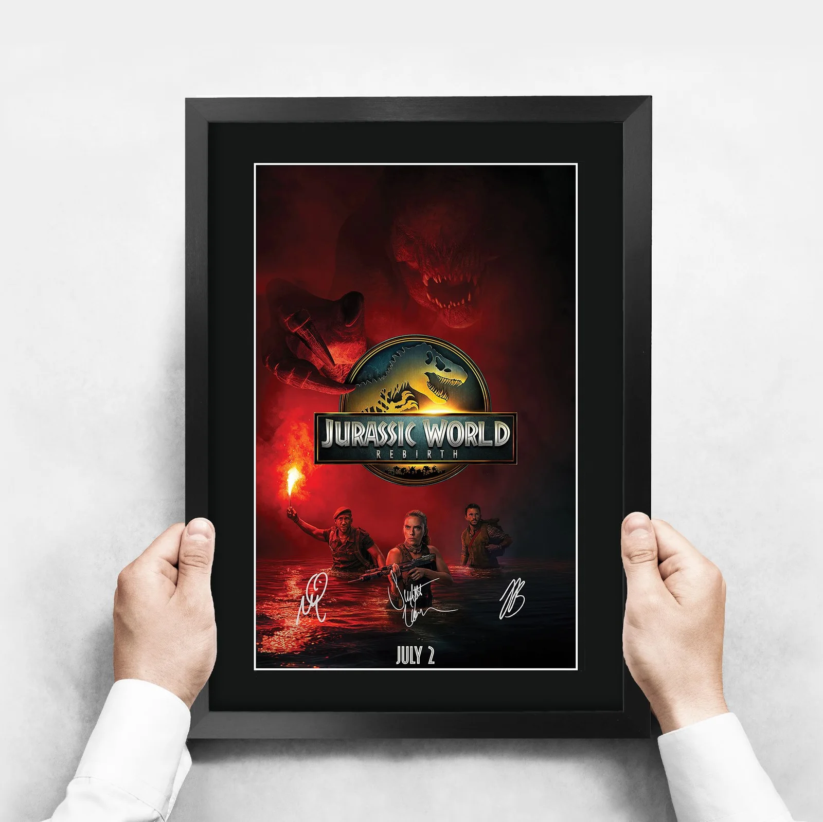 Jurassic World 4 Rebirth 2025 Framed A3 Movie Poster With Pre-Printed Autograph, изображение 3