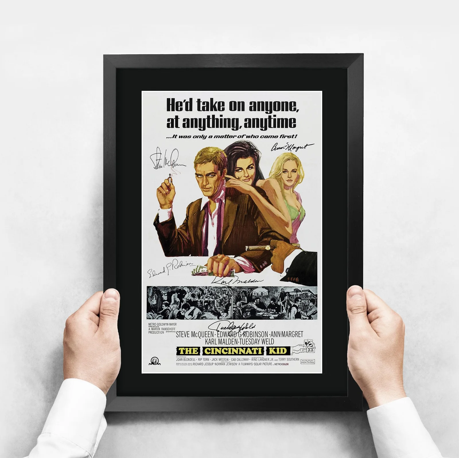 The Cincinnati Kid 1965 Framed A3 Movie Poster Pre-Printed Autograph Gift, изображение 3