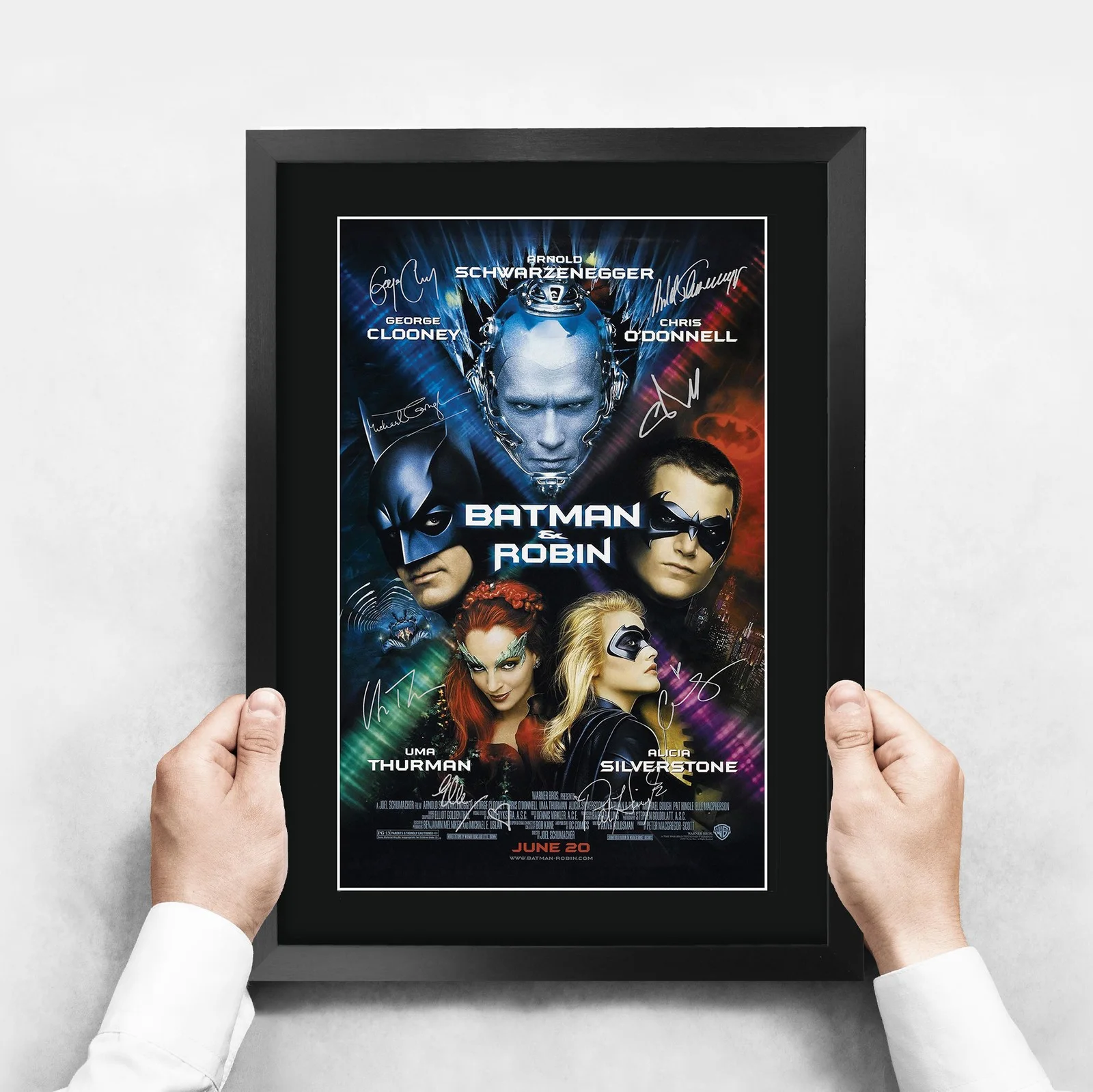 Batman & Robin 1997 Framed A3 Movie Poster with Pre-Printed Autograph Gift Idea, изображение 3