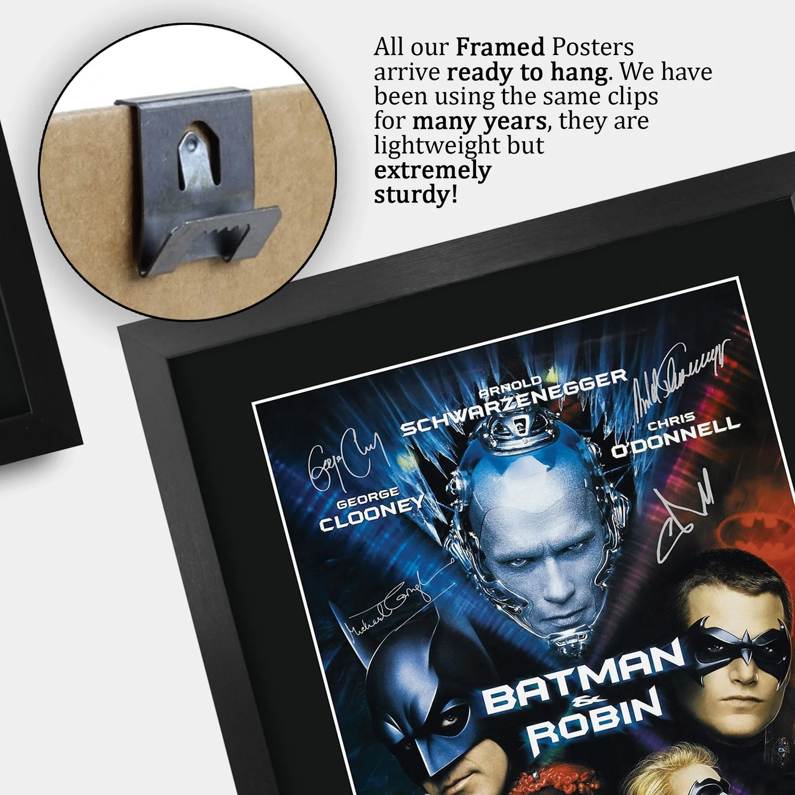 Batman & Robin 1997 Framed A3 Movie Poster with Pre-Printed Autograph Gift Idea, изображение 5
