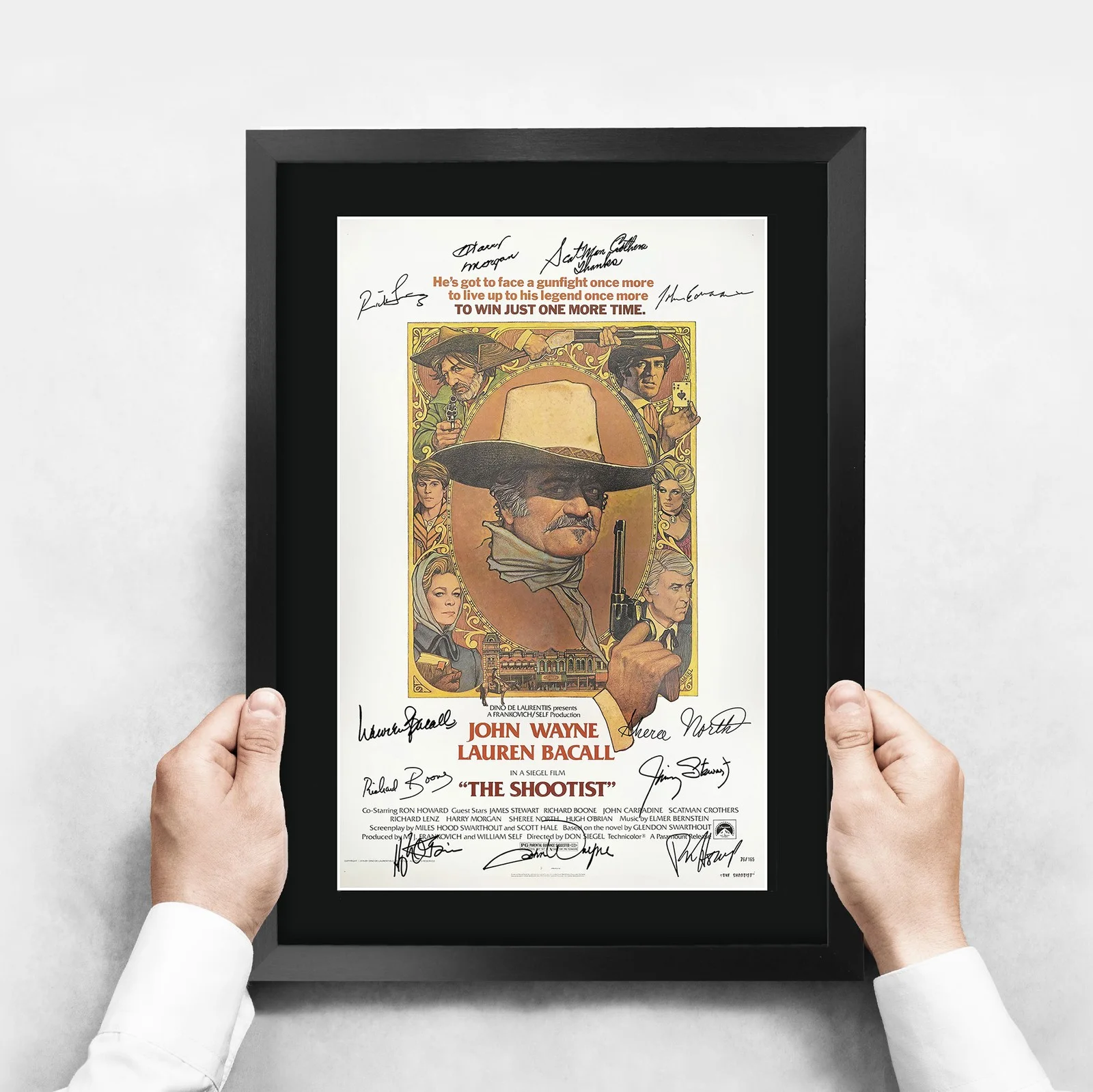 The Shootist 1976 Framed A3 Movie Poster Pre-Printed Autograph Gift for Fans, изображение 3