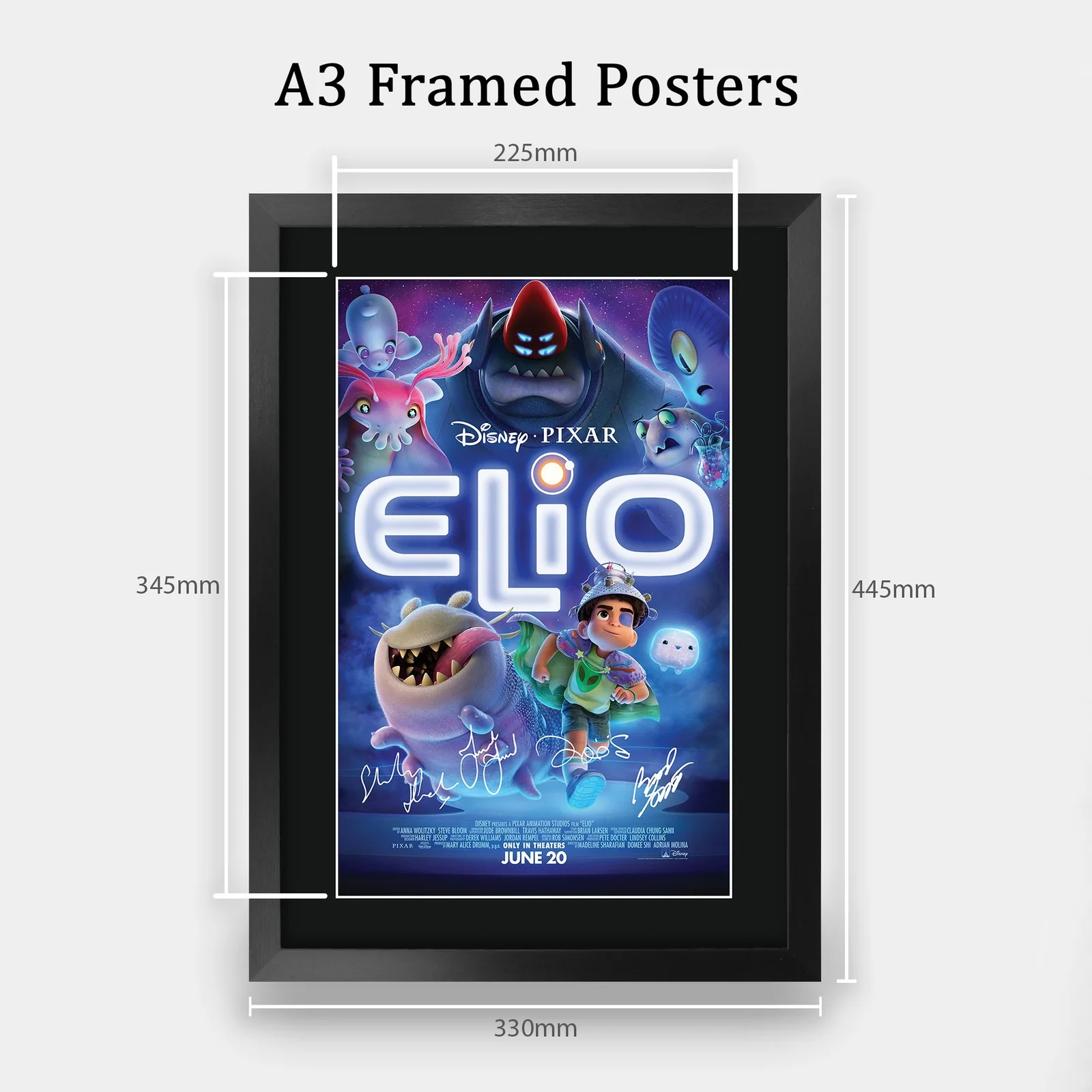 Elio 2025 Movie Poster Framed A3 Pre-Printed Autograph Great Gift for Fans, изображение 2