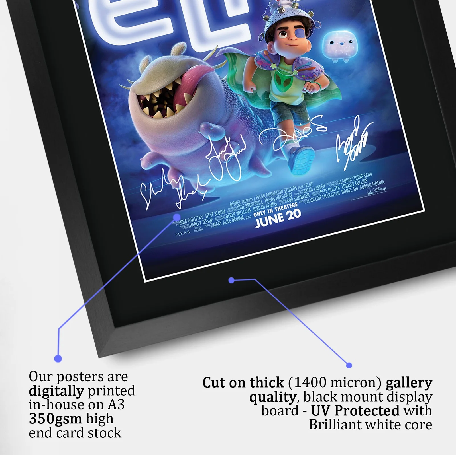 Elio 2025 Movie Poster Framed A3 Pre-Printed Autograph Great Gift for Fans, изображение 4