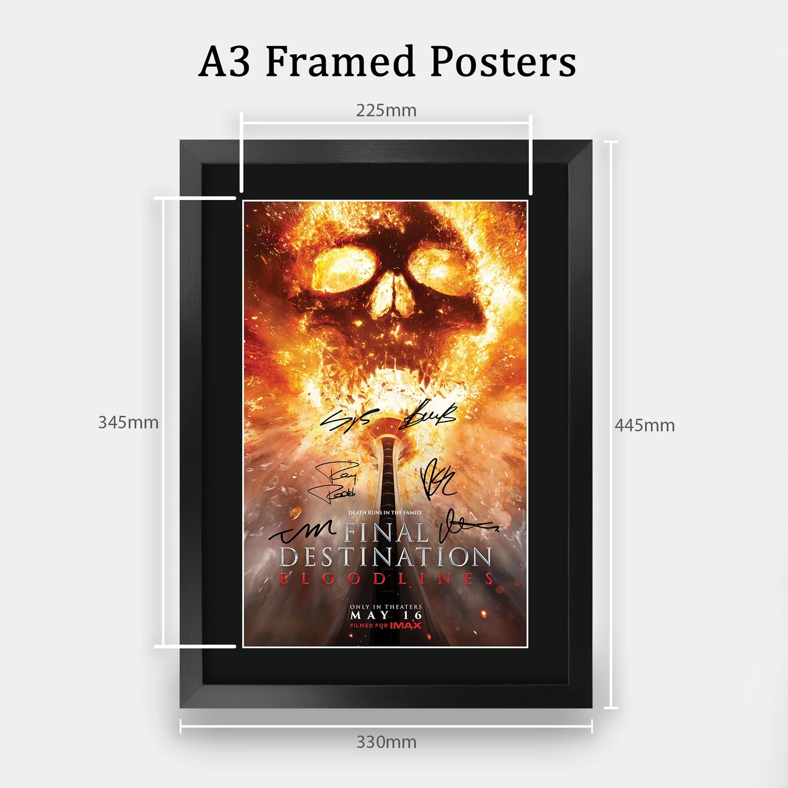 Final Destination 6 Bloodlines 2025 Framed A3 Movie Poster with Pre-Printed, изображение 2
