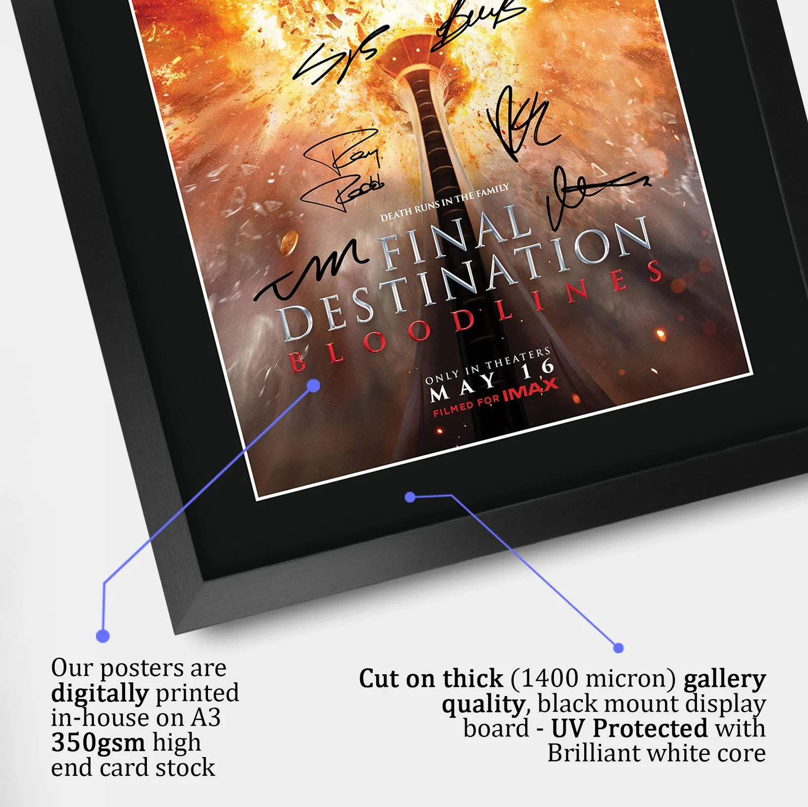 Final Destination 6 Bloodlines 2025 Framed A3 Movie Poster with Pre-Printed, изображение 4