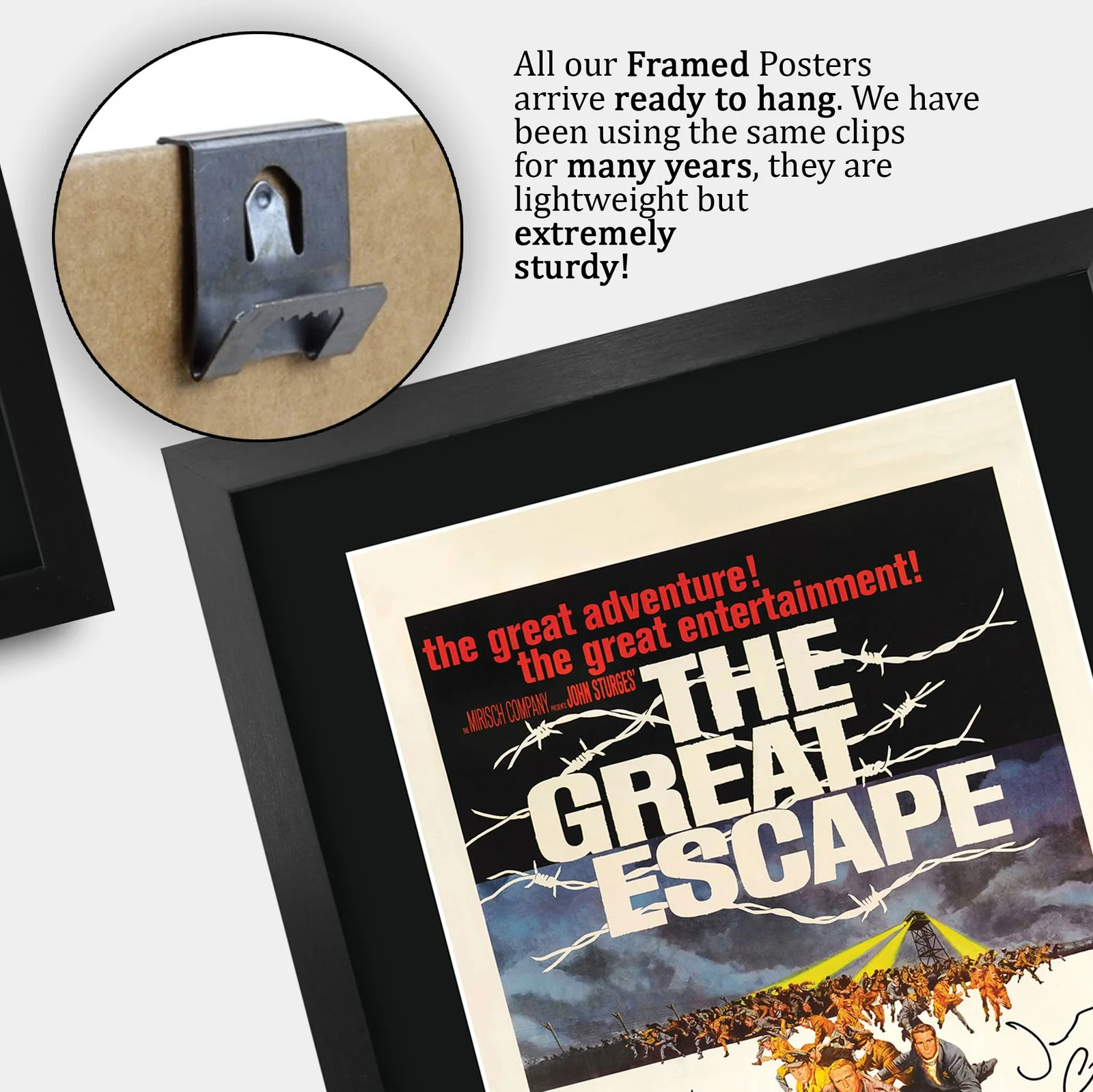 The Great Escape 1963 Framed A3 Movie Poster Pre-Printed Autograph Gift Idea, image 5