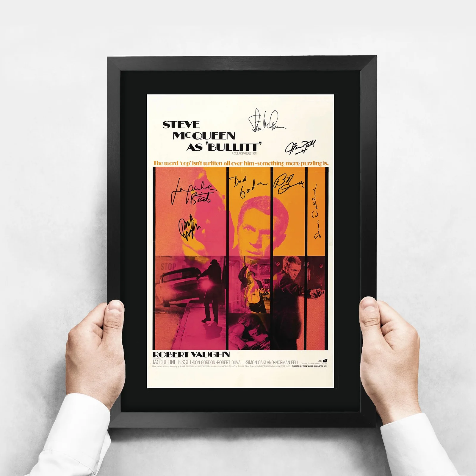 Bullitt 1968 Framed A3 Movie Poster with Pre-Printed Autograph Great Gift, изображение 3