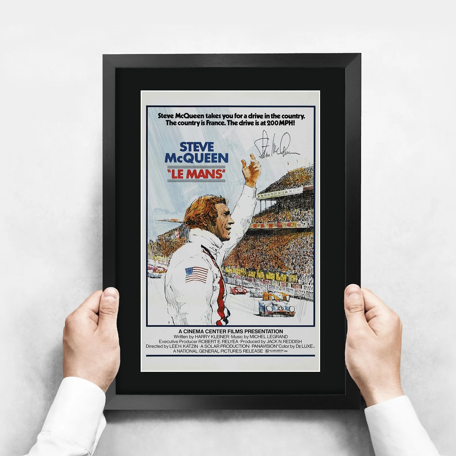 Le Mans 1971 Framed A3 Movie Poster with Pre-Printed Autograph Great Gift, image 3