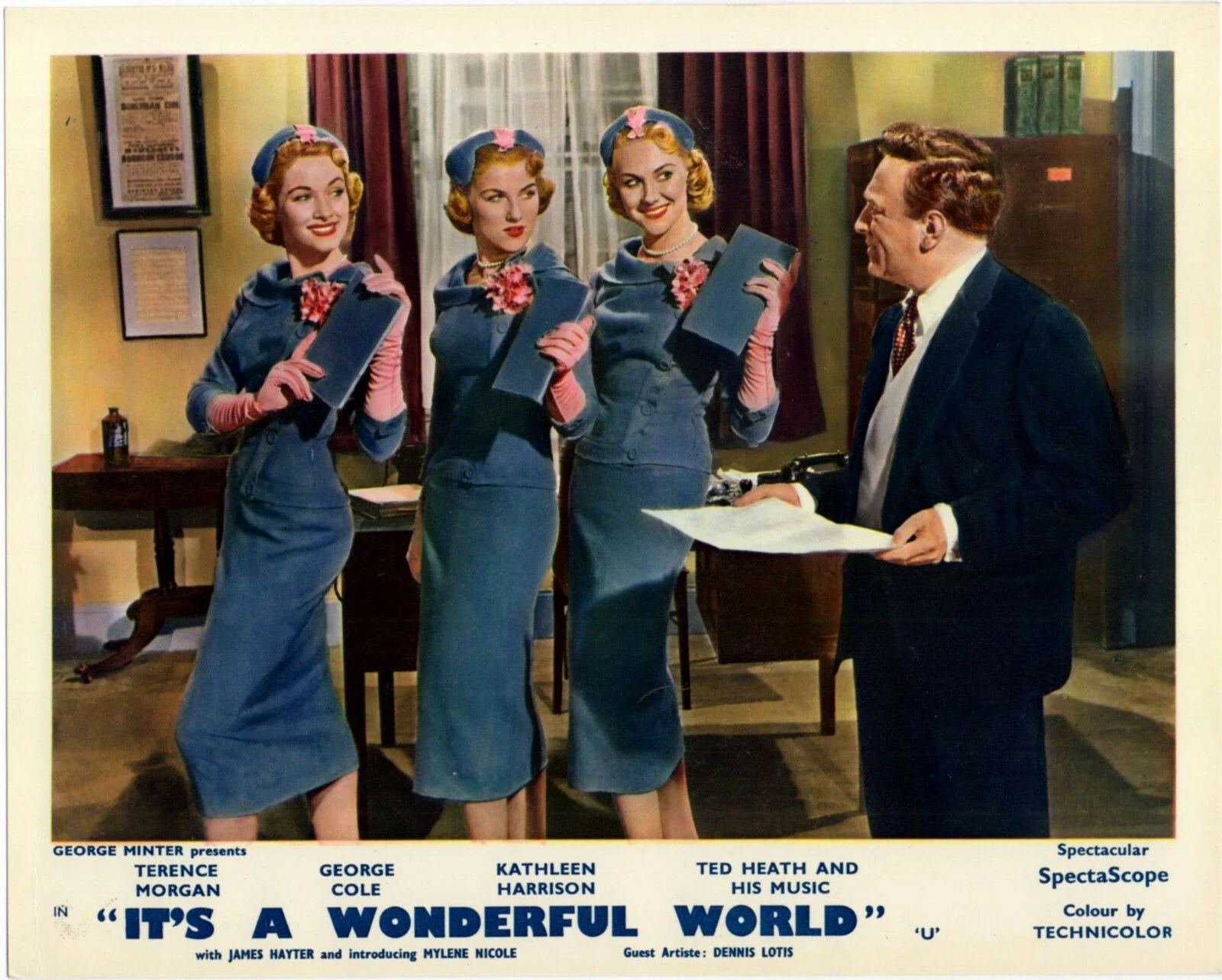 IT’S A WONDERFUL WORLD 1956 Terence Morgan, George Cole UK 10x8 LOBBY SET, изображение 4