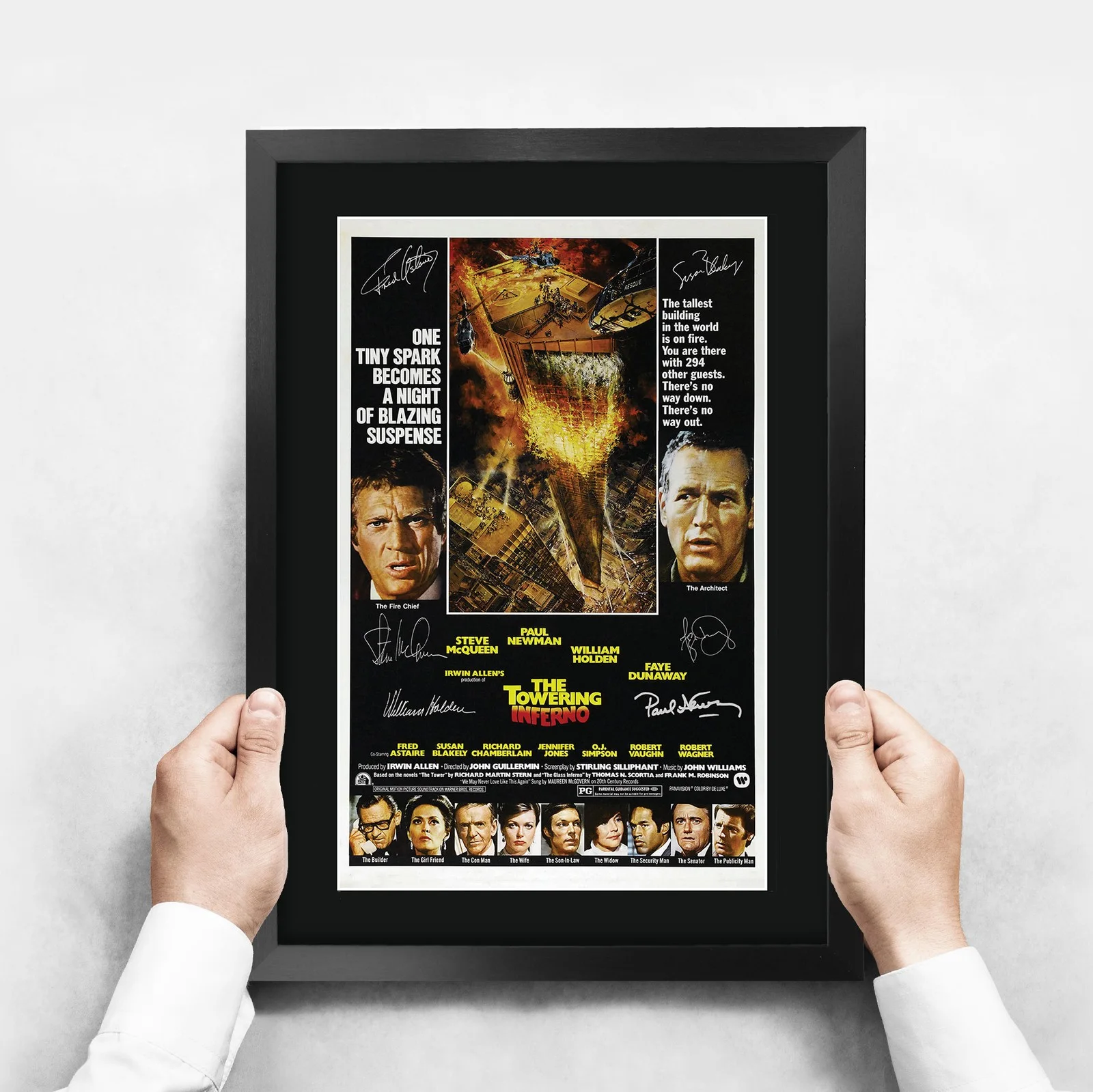 The Towering Inferno 1974 Framed A3 Movie Poster with Pre-Printed Autograph, image 3