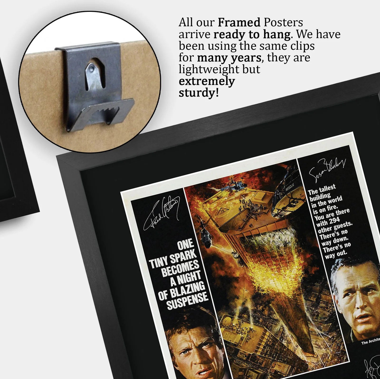 The Towering Inferno 1974 Framed A3 Movie Poster with Pre-Printed Autograph, image 5